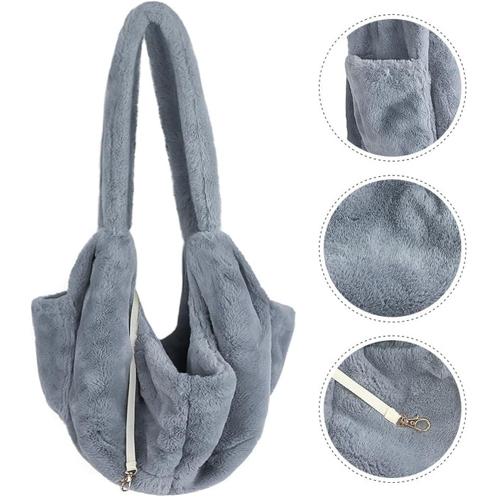 SIQITECH Сумка-переноска для собак та котів, плюшева, тепла, синього кольору