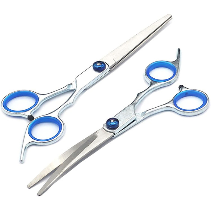 Набір ножиць для грумінгу собак та інших домашніх тварин 6 в 1, регульовані, з неслизькою ручкою