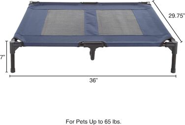 Підняте ліжко для собак Petmaker L, 36x29,75 дюйма, синє, переносне, з нековзкими ніжками, для дому та вулиці, для собак і цуценят до 36 кг