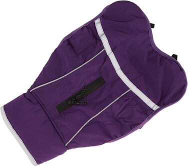 Зимова куртка для собак з світловідбиваючими елементами, регульована, тепла, з коміром-стійкою, для малих, середніх та великих собак (Чихуахуа, Доберман), колір: фіолетовий, розмір: L