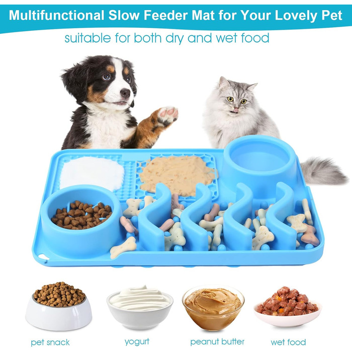 Килимок для собак VOOWO 3 в 1 Slow Feeder, миска для собак, килимок для повільного годування з присосками для собак та котів