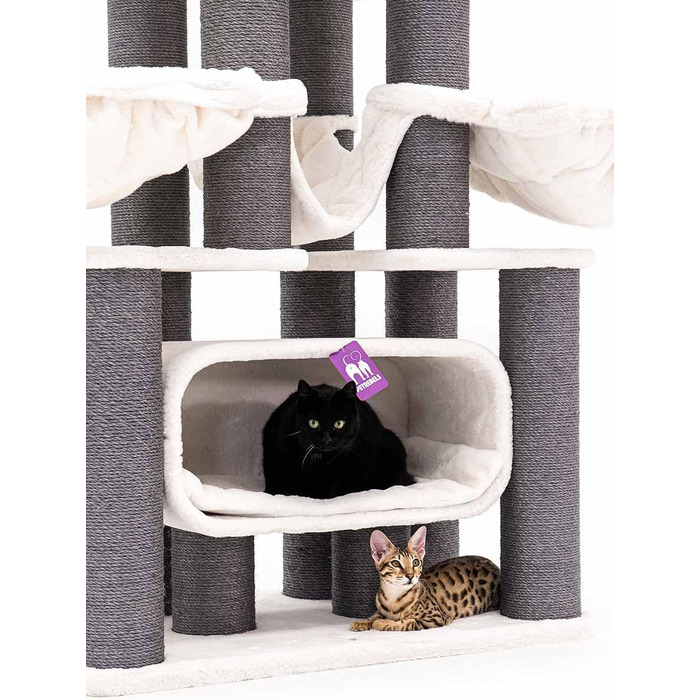 Дряпак для котів Petrebels Skyline XXL, 186 см, для великих котів (Мейн-кун), колір - off-white