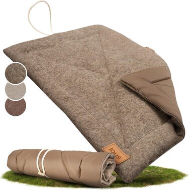 Водонепроникний килимок для собак, плед для пікніка - лежанка для собак, килимок для тварин для вулиці та дому (75x55x3 см) (Розмір L, приблизно: 100x80x3 см, Колір: коричневий фетр)