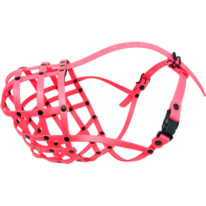 Корзина для дресирування собак L&J Pets Biothane для догів-французьких бульдогів, міцна, водонепроникна, ручної роботи (неоновий рожевий)
