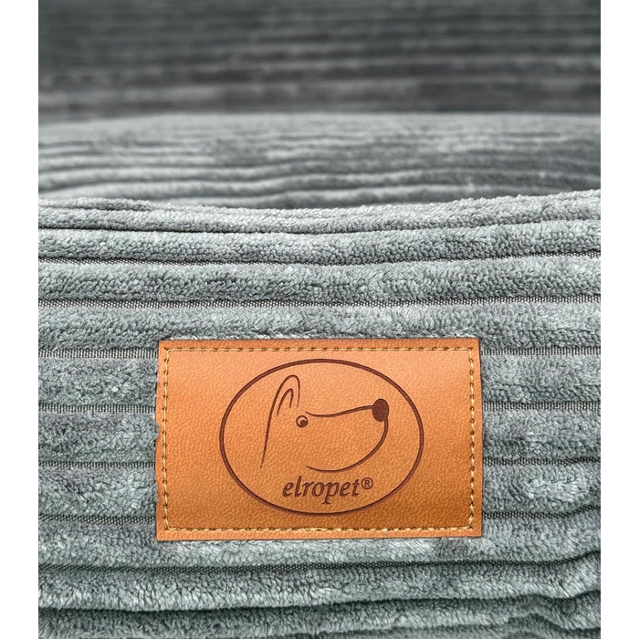 Ортопедичне ліжко для собак Elropet з м'якого корду, кошик для собак, XS/S/M/L/XL, сірий мишачий (120x90x25 см)