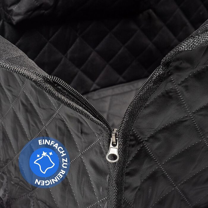 КADAX Накидка на сидіння авто для собак, 135x145 см, чорно-помаранчевий, з кріпленням для безпеки