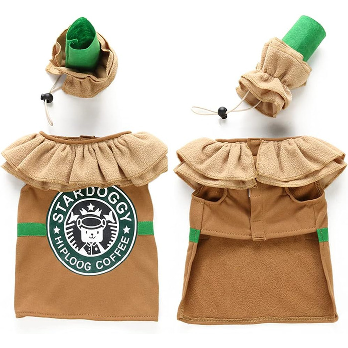 Костюм для собак 'Латте' – карнавальний костюм 'Еспресо' для собак, теплий халат-піжама для маленьких та середніх собак, косплей, Хелловін