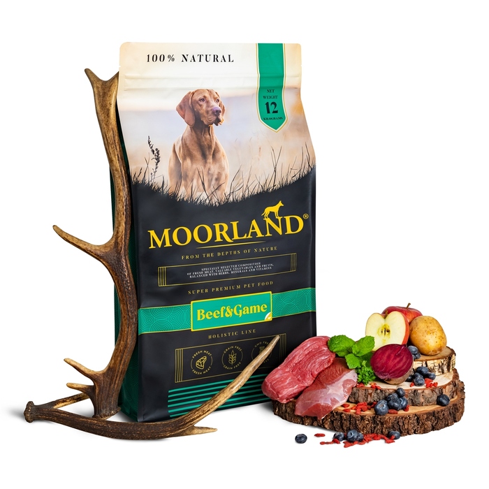 Сухий корм Moorland беззерновий для активних собак, мікс смаків, 12 кг