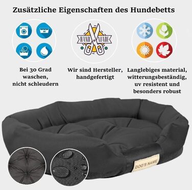 Чорна лежанка для собак XL 115x95 см. Персоналізована, водонепроникна, для дому. Лежанка для великих собак