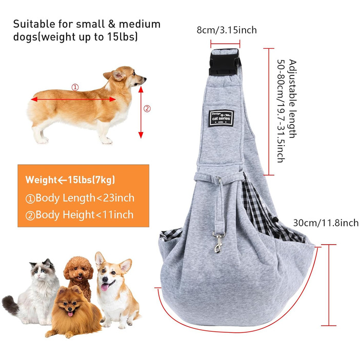 Сумка-кенгуру для собак NiCoLa: переноска для цуценят, чихуахуа, пуделів, бішон фрізе та інших домашніх тварин. Ідеально для прогулянок, подорожей та відвідування місць. Колір: сірий/чорний