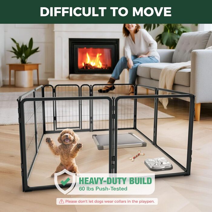 Клітка-палатка для собак FXW Pawadise, 61 см, 8 панелей (4 акрил + 4 метал), чорна, розширювана