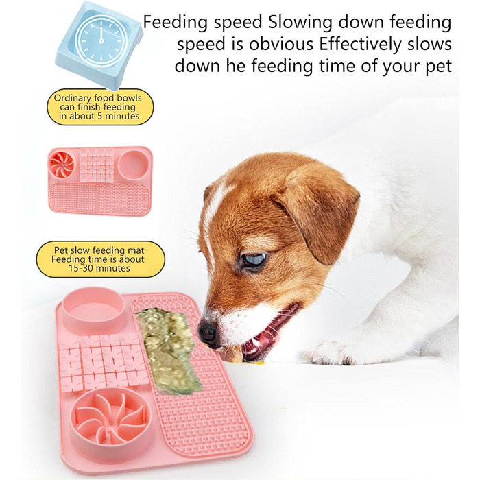 Килимок для облизування собак - Pink | Килимок для іграшок, годівлі, 15,12 x 9,84 x 1,54 см