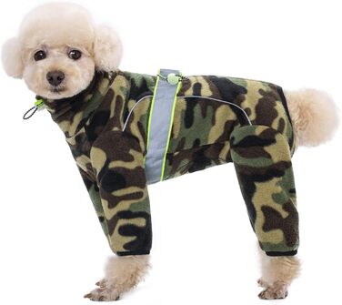 Піжама для собак з полярного флісу, тепла куртка та светр для маленьких та середніх собак, зимовий одяг для чотирилапих (X-Large, камуфляж)