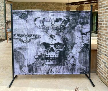 Ширма QUICK STAR з тканини, 180 x 178 см, Skull - для дому, саду, балкону