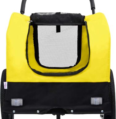 Універсальний причіп-коляска 2-в-1 Tidyard для велосипеда та бігу, для собак, жовто-чорний, Oxford, 63,5 x 143 x 103 см