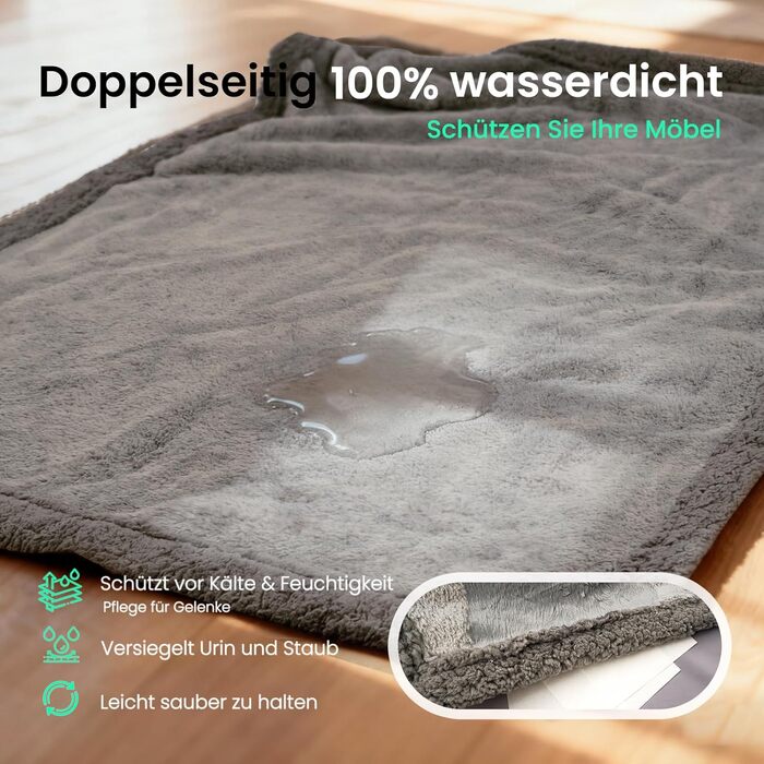 Водонепроникний плед для собак Mora Pets, Extra Dick & Super Warm, 203x152 см, сірий