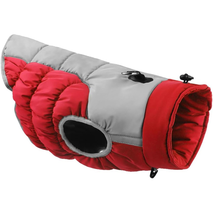 Водонепроникна куртка для собак на зиму: тепла, вітростійка, з D-кільцем та світловідбиваючими елементами. Підходить для собак маленьких та середніх порід (6XL), колір - червоний