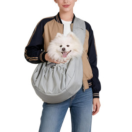 Сумка-переноска для собак та котів, широкі підплічники, регульована, ергономічна, сіра, до 5,4 кг