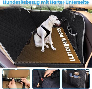 Захист для заднього сидіння авто для собак Kfonla: водовідштовхувальна підстилка з боковими бар'єрами та оглядовим вікном, універсальна, антицарапин, для захисту сидіння