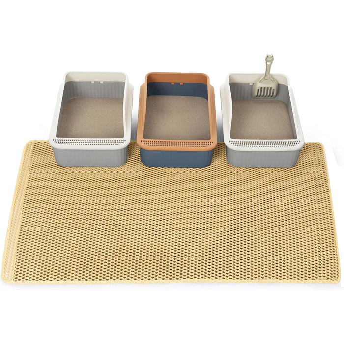 Килимок під лоток для котів, XXL, 119.4 x 91.4 см, вологостійкий, антислизький (Хакі)