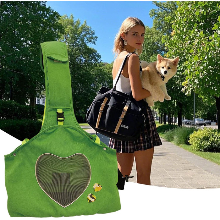 Транспортна сумка для собак та котів, переноска для тварин, зелена, 35.8 x 40.9 x 16.69 см