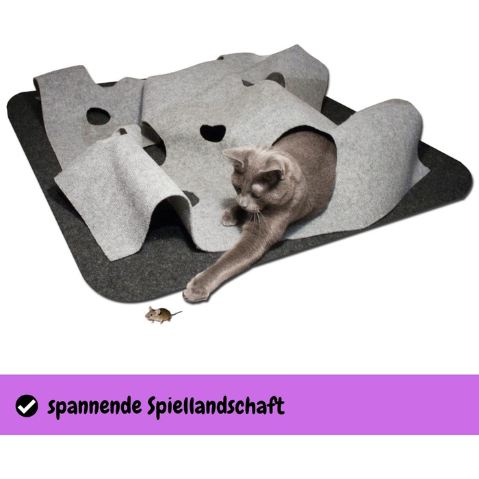 CatMountain® Інтерактивний килимок-тунель для котів, іграшка для кошенят та дорослих котів
