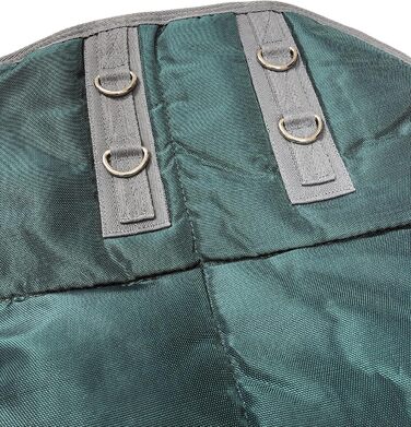 Зимова ковдра для коня 500g, утеплена, м'яка, зручна, для стійла, чорна, зелена, 162 см