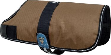 Теплий собачий накид Knuffelwuff 13931-016 з функціональною тканиною, світловідбиваючий, коричневий/чорний, 55 см