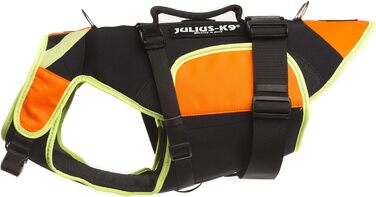 Julius-K9 IDC Мультифункціональний жилет для собак 3в1, розмір L, чорний та UV-помаранчевий