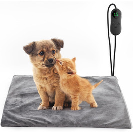 Кішечковий та собачий нагрівальний килимок, 45 x 45 см, 5 таймерів та 6 температурних режимів, вологостійкий, для цуценят, собак, котів та кроликів