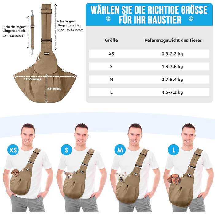 Сумка-переноска для собак SlowTon, водонепроникна, з регульованим плечовим ременем та передньою кишенею, L (для тварин 4,5-7,2 кг)