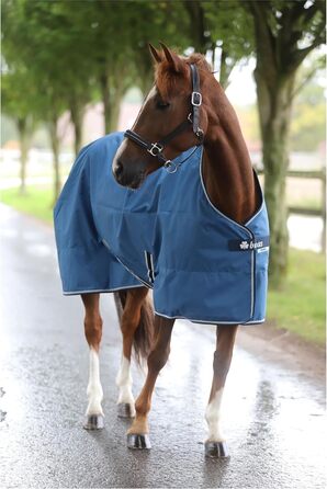 Водонепроникна поводовкова накидка для коней Marengos by Bucas Freedom Turnout 600D з підкладкою та перехресними ременями, Navy/Beige, 155 см
