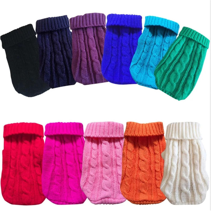 Зимовий пуловер для собак, тепла одяг для маленьких собак, цуценят, котів. Пуловер з трикотажу, підходить для такс, чихуахуа, шнауцерів (зелений, розмір S (8) 2–2,5 кг)