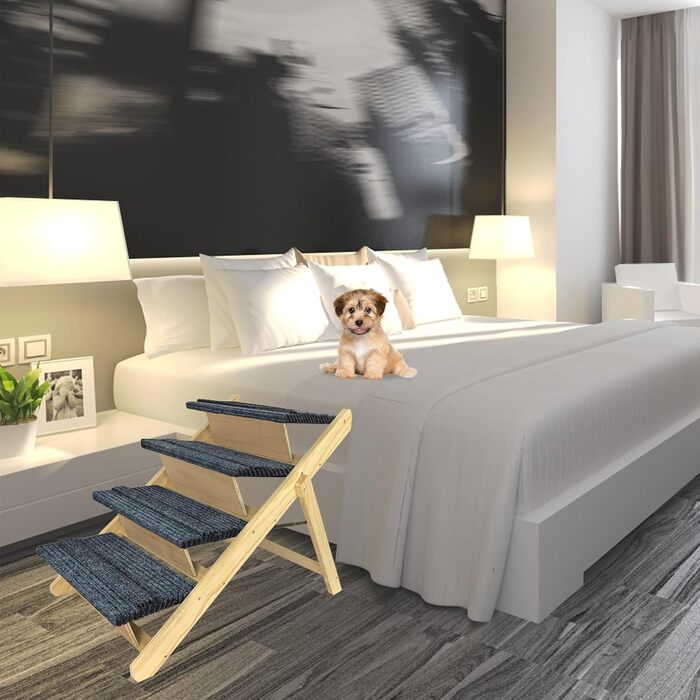 Сходинки для собак 2-в-1 зі справжнього дерева (сосна) – складані, протиковзні, для виходу на вулицю, до 80 кг, 100×46×9 см