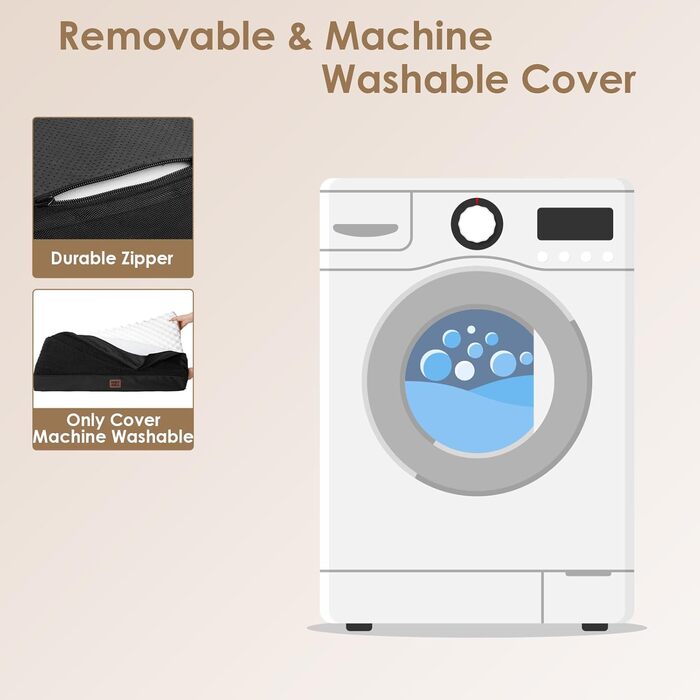 Ортопедичне ліжко для собак середніх порід EHEYCIGA, 89x58x9 см, чорне, з м'яким вкладишем, для переноски