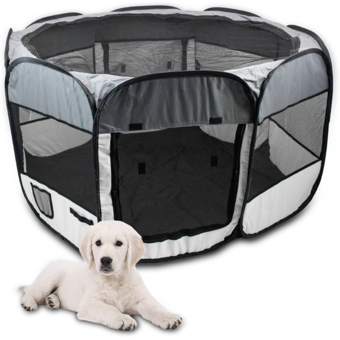 BITUXX® Вольєр для цуценят, вольєр для тварин, переносний вольєр-клітка, кутовий, складаний (зелений)