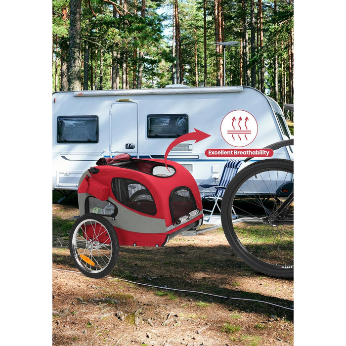 Фарм-причіп для собак SEPNINE® - складаний, до 30 кг, з підсумком та рефлекторами