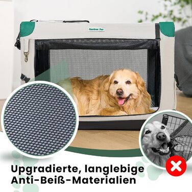 Складана переноска для собак та котів Gardner Pet Hundebox, 66x48x48 см, сіра. Підходить для тварин до 15 кг. З ручками та ковдрою.