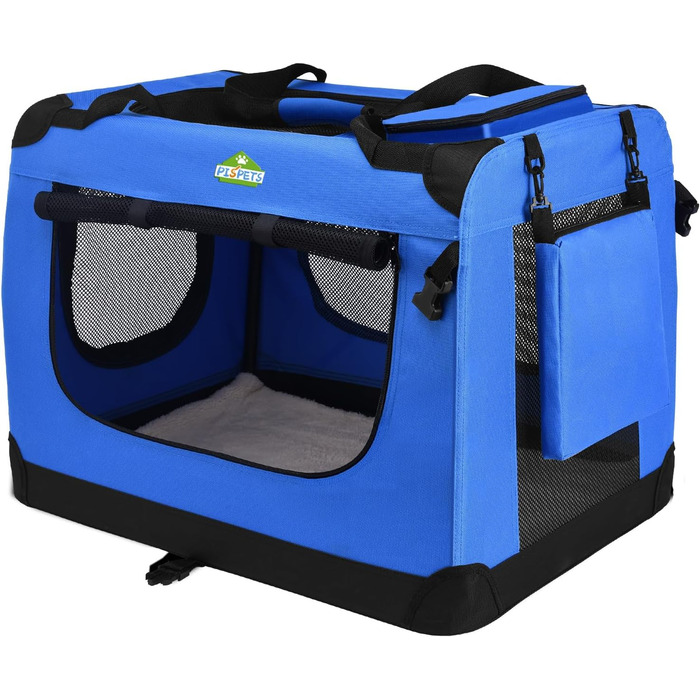 Транспортна переноска для собак PISPET, складана, 80x55x55 см, блакитна