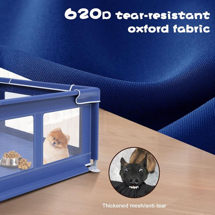 Вольєр для собак HOHOMETIC 42x42 дюймів, вольєр для цуценят з воротами, для малих та середніх собак, вольєр для домашніх тварин для використання в приміщенні та на вулиці, блакитний