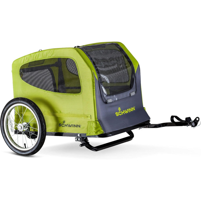 Причіп для собак Schwinn Rascal, для малих та великих собак, складаний, універсальний, зелений, до 45 кг