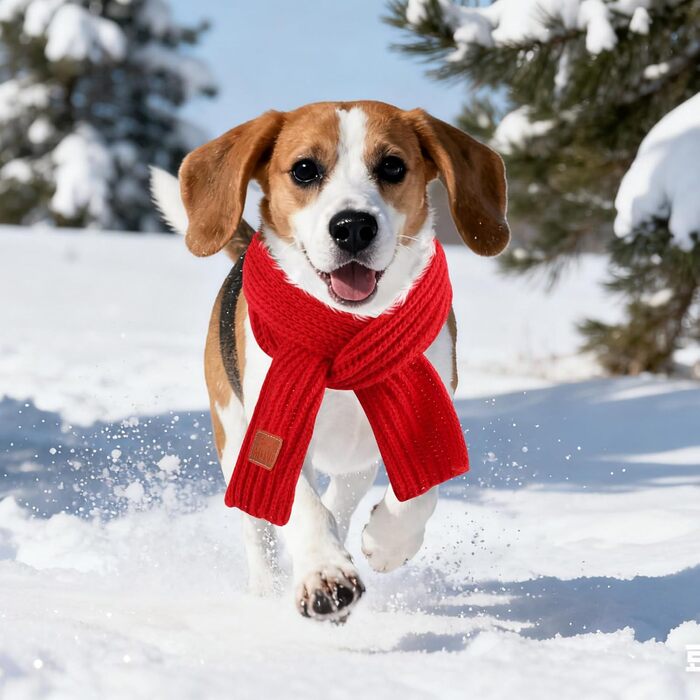 Новорічна шапка для собак та костюми для собак на Різдво. Шапка та шарфи для собак великих та середніх порід (червоний та зелений шарф)