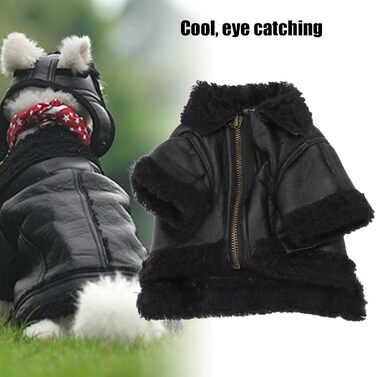 Зимовий теплий куртка для собак від TARSHYRY: шкіряна вітронепроникна модель для великих, середніх та маленьких собак. Стильний мотоциклетний одяг для тварин (S)