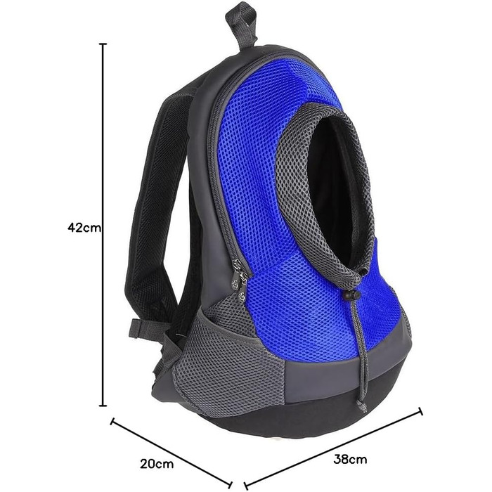Рюкзак-переноска для собак та котів NHSUNRAY: дихаючий, зручний, з регулюванням та світловідбиваючими смугами (Блакитний)