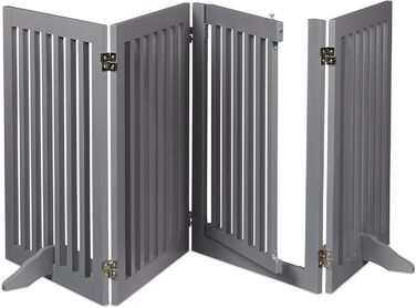 Захисне ворота Relaxdays для собак, сіре, 70x207 см, розкладне, з ніжками
