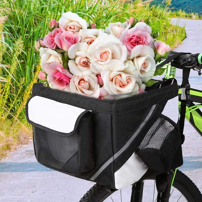Фahrradtasche Fahrradkorb Für Hunde Katzen: Корзина для велосипеда для собак та котів, чорна