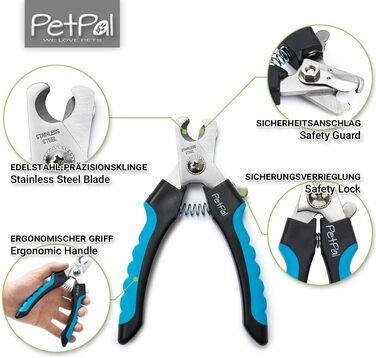Ножиці для стрижки кігтів собак і котів PetPäl Profi Krallenschere - професійний інструмент для догляду за кігтями вдома та в зоосалоні. Безпечні ножиці з обмежувачем для зручного та безпечного догляду.