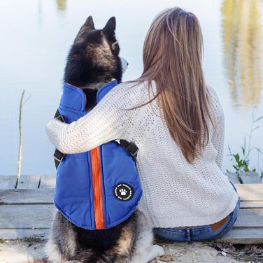 Зимовий теплий одяг для собак: водонепроникний теплий жилет з флісу для цуценят, маленьких, середніх та великих собак (Блакитний, Small)