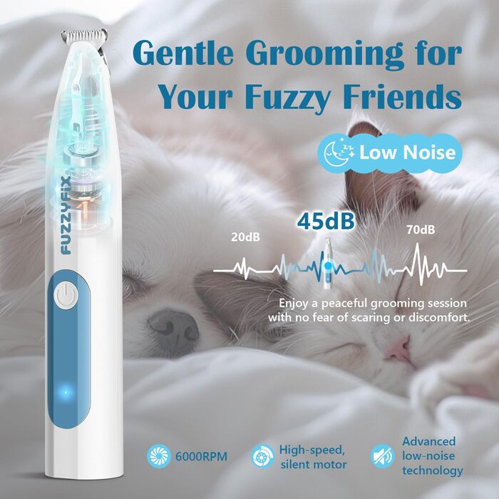 Професійна машинка для стрижки собак FuzzyFix, 2 швидкості, ергономічний дизайн, для собак та котів, для густого, довгого та кучерявого хутра (фіолетова)