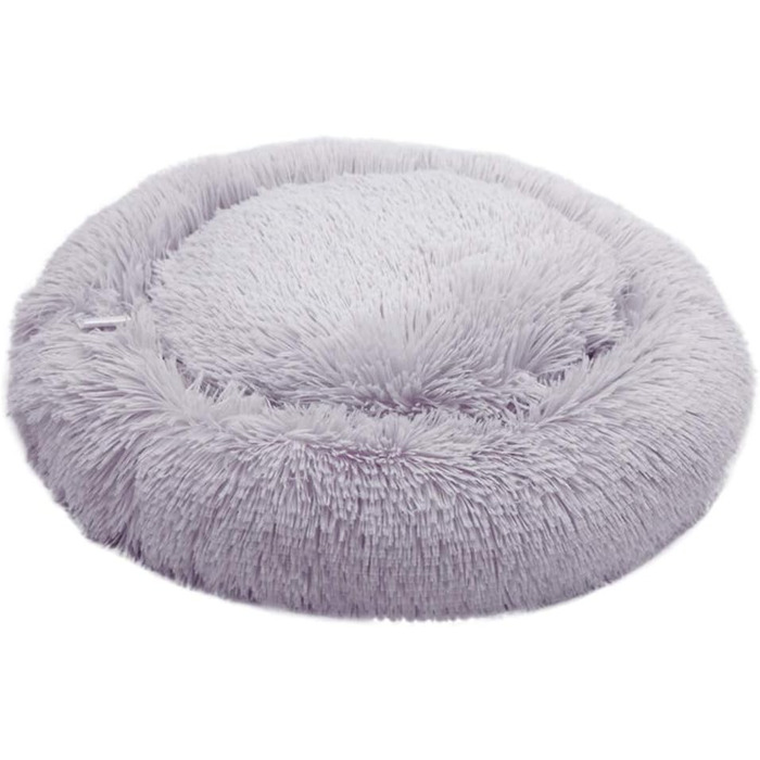 Розкішна лежанка для тварин: лежанка для собак, лежанка для котів, диванчик для котів та собак. М'яка, пухнаста, миюча. Середній розмір, світло-сірий колір.